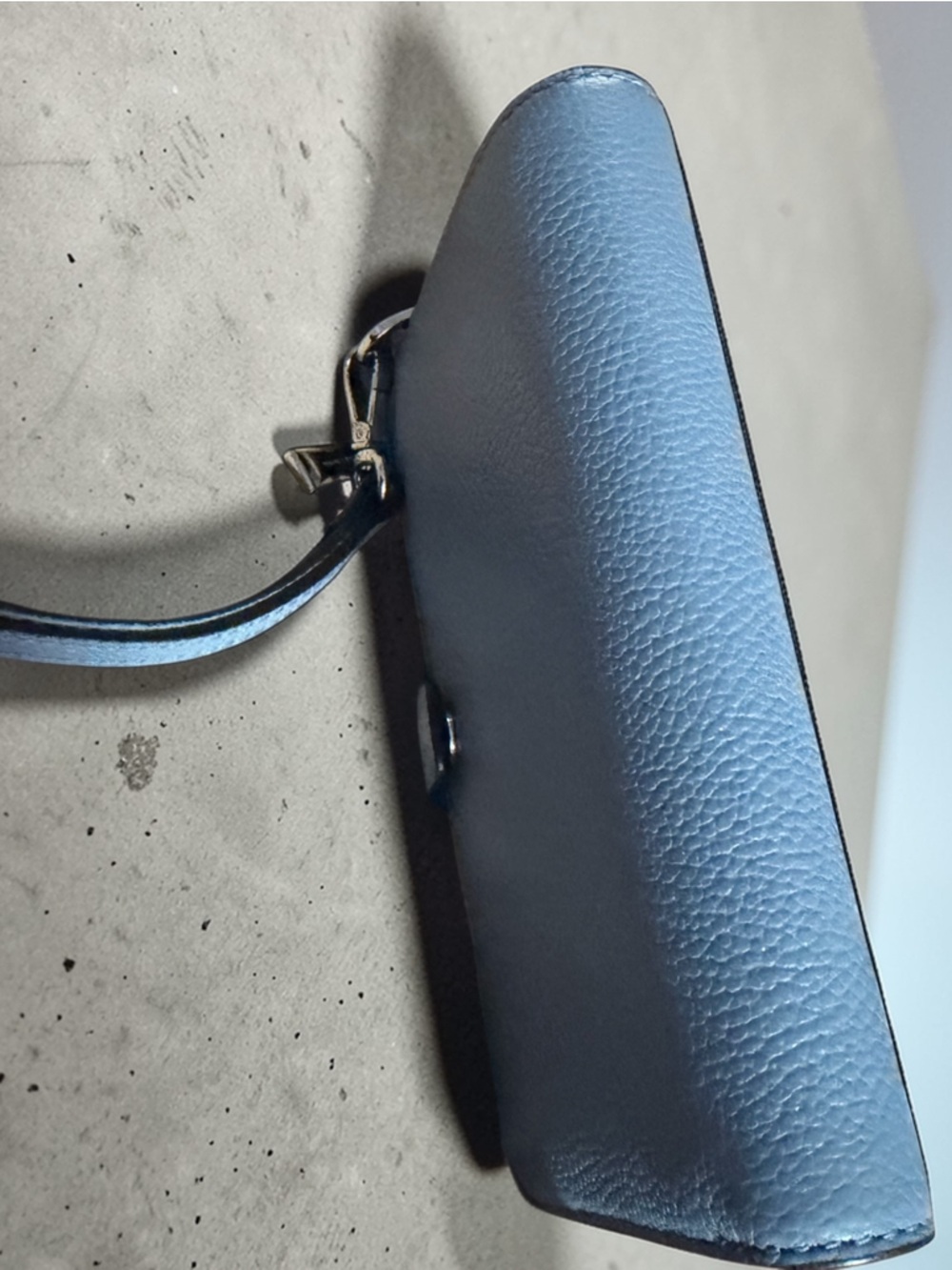 Michael Kors Light Blue Pebbled Leather Wristlet Clutch - Picture 7 of 12